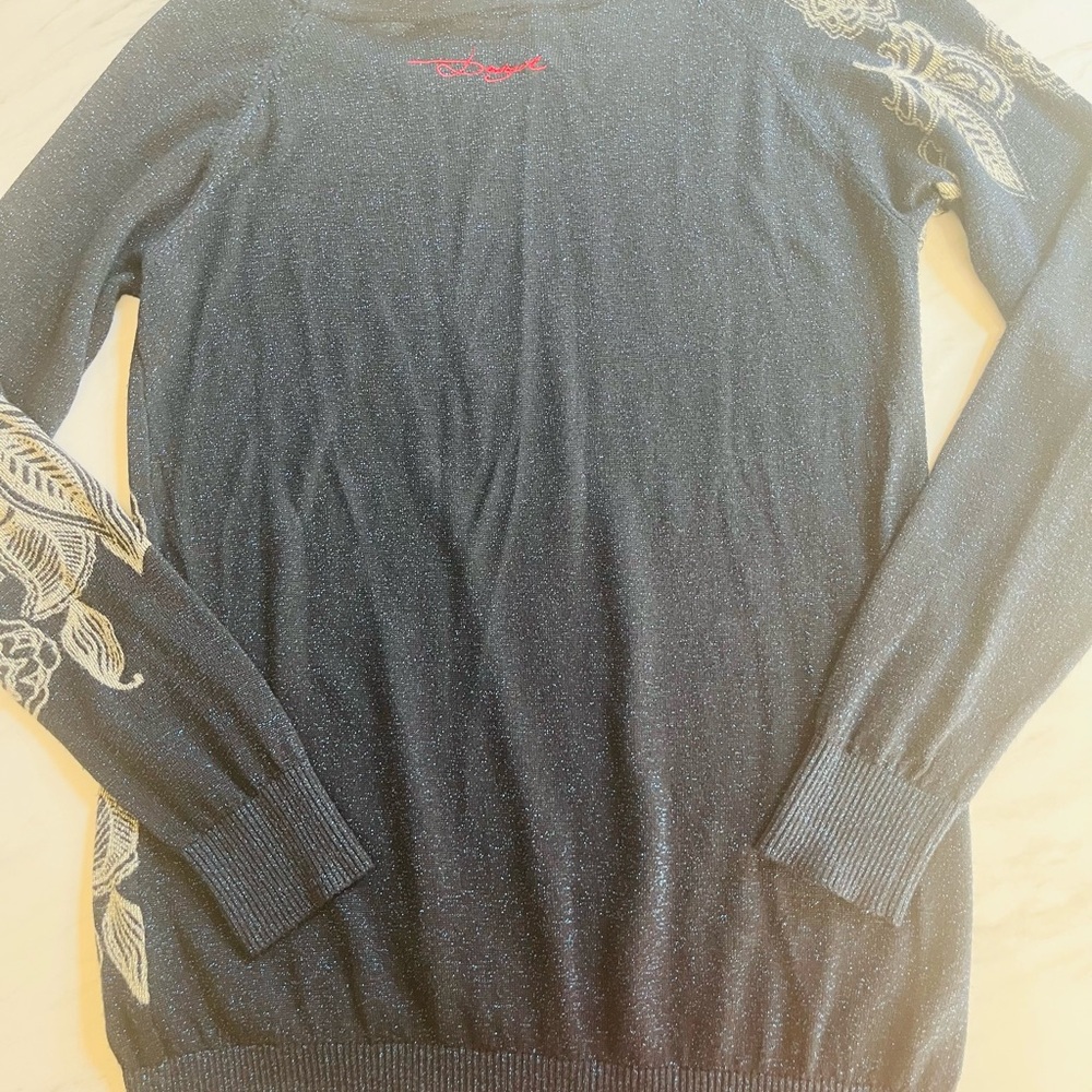 Desigual Metallic Navy Long Sleeve Top - Picture 5 of 6